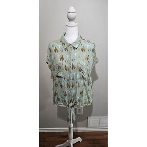 Ariat Sleeveless Shirt Button Up Sz L Western Rodeo Cowgirl Longhorns Ranch